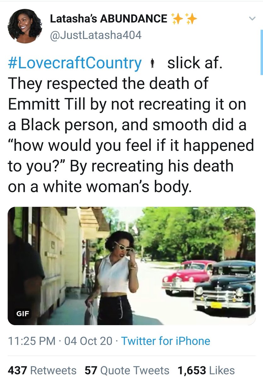 The lack of awareness is interesting. They erased Emmett Till in his own narrative and in effect did what they criticize Black men for doing regarding  #SayHerName. #LovecraftCountry   is a mess from all sides.