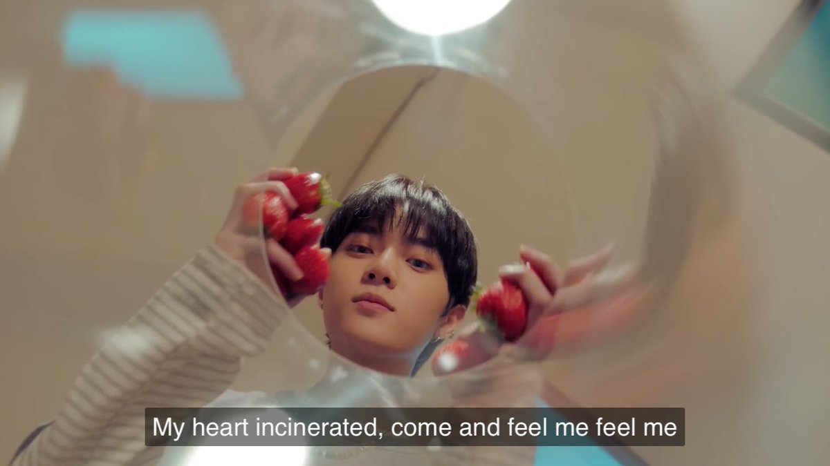 and since beomgyu is trying to avoid horrible things from happening, he decides to play and have fun and make fun with his brothers.. with STRAWBERRIES symbolize joy and innocence. it also signifies righteousness. bg wanted to protect his bros, keep them happy and innocent+