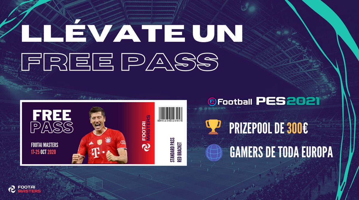 Venga va, si llegamos a los 1000 followers...

📝 Abrimos las inscripciones para el nuevo #FootaiMasters antes del viernes, y...

🎟️ Sorteamos 1 Free Pass entre todos los seguidores que den 🔁 RT a este post!

#eFootballPES2021 #PES2021