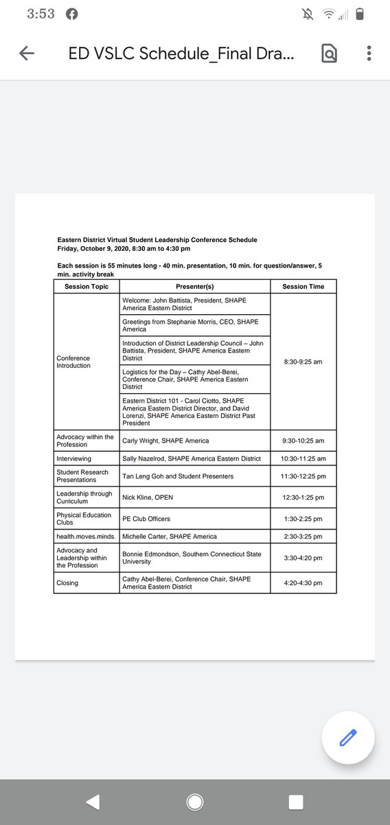 Student Leadership Conference Schedule. #SHAPEAmerica
