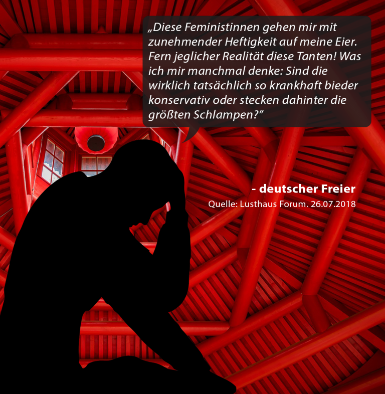 Freierzitate's tweet photo. Manche Freier reden sich auch ein, dass AbolitionistInnen nur deshalb gegen sie sind, weil sie sie doch so so gerne zum Sexpartner hätten. Wer auf #Freierforen liest, dem vergeht die Lust erstmal völlig. https://t.co/7oRgAz5Chu Sexkauf ist der Inbegriff von #sexnegativ. https://t.co/bdNFNWjmAd