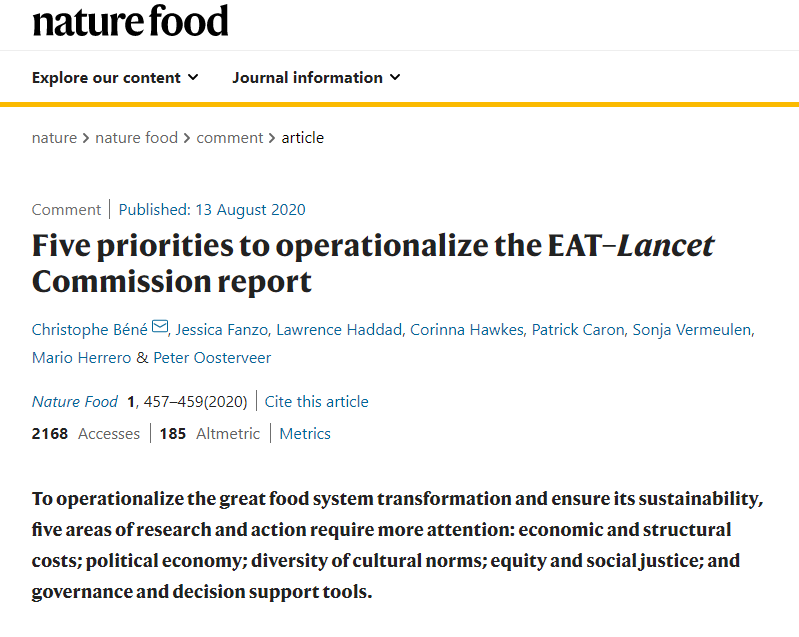 These initiatives, reports and articles emphasize that food system transformation requires a holistic multi-level, multi food systems component approach, combined social, economic, institutional and policy innovation, with attention to issues such as justice, power, inclusion.