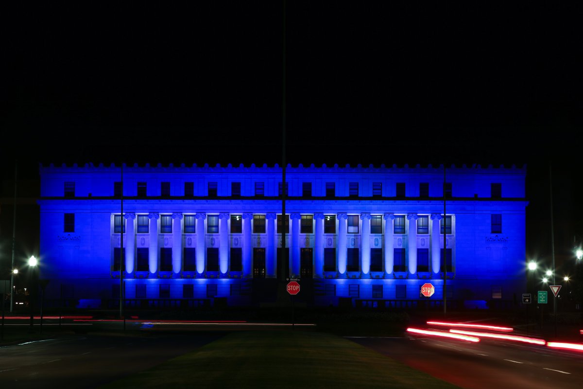 TAMU's tweet photo. Notable buildings around campus are lit up blue tonight in recognition of #WorldTeachersDay! Thank you, teachers! https://t.co/LaXQrXqNAu https://t.co/wvaECD7I9B