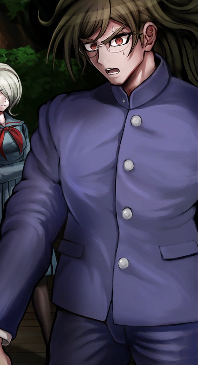 Kiibo...where did your hand go....Also Danganronpa, youre killing me with the tiny and unporportionate hands. Also why does Gonta have such massive honkers god damn