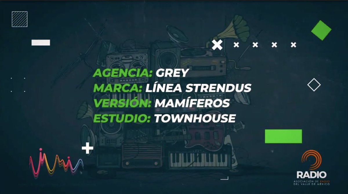 GreyMexico's tweet photo. Esta noche en @GreyMexico estamos muy felices porque ganamos el Grand Prix de la XXX edición del Premio a la Creatividad Publicitaria en Radio organizado por la @arvmradio, el Gran Ángel de la Radio con una pieza para @StrendusOficial
#UnidosXlaRadio
#GreyIsBack https://t.co/VGamF4jK7o