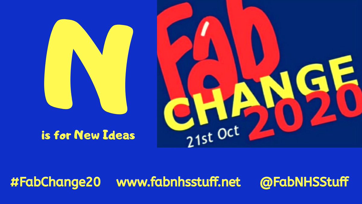 I've already mentioned  @FabNHSStuff is a wonderful resource for new ideas & it is created by YOU. When you upload what's worked well or not worked so well, others can learn from you, and vice versa you can learn from what others share.  #FabChange20