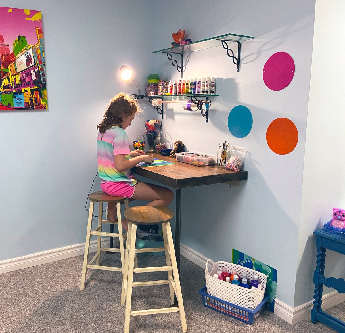 Set up complete!  “Corner Craft Studio”  is ready for creativity! inspired by <a href="/moriahelizabth/">moriah elizabeth fan</a> art/craft ❤️🧡💛💚💙💜 #moriahelizabeth