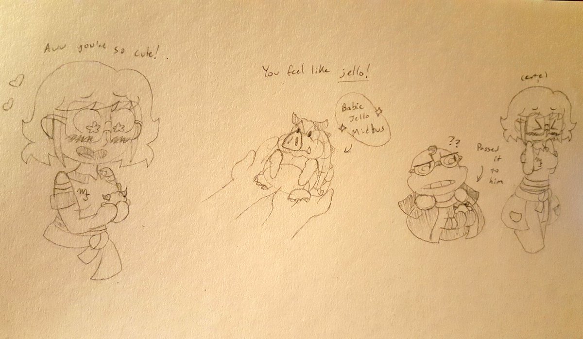 Marbar_Mars's tweet photo. I had a dream this morning where at the end of Super Mario Sunshine I picked up this baby Midbus and I swear he felt just like jello fsr and then I ended up giving him to Fawful to take care of. I genuinely wanted to not go to school and finish that dream-- #Midbus #Fawful https://t.co/CbO3eapXXV