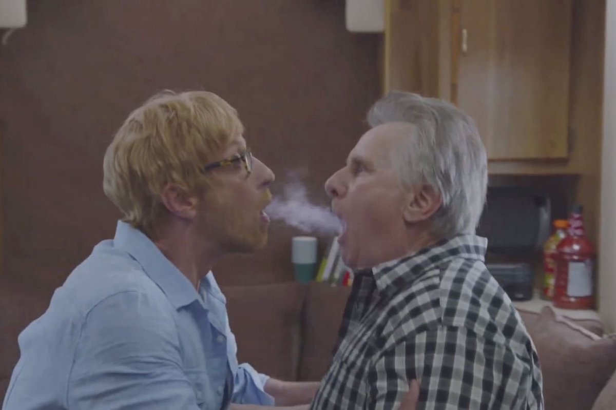 What's the greatest piece of television ever made? Without a doubt the  episode of EAGLEHEART where Joe Estevez plays Martin Sheen, but behind the  scenes, they think it's Martin Sheen playing Joe, image size:1200x799