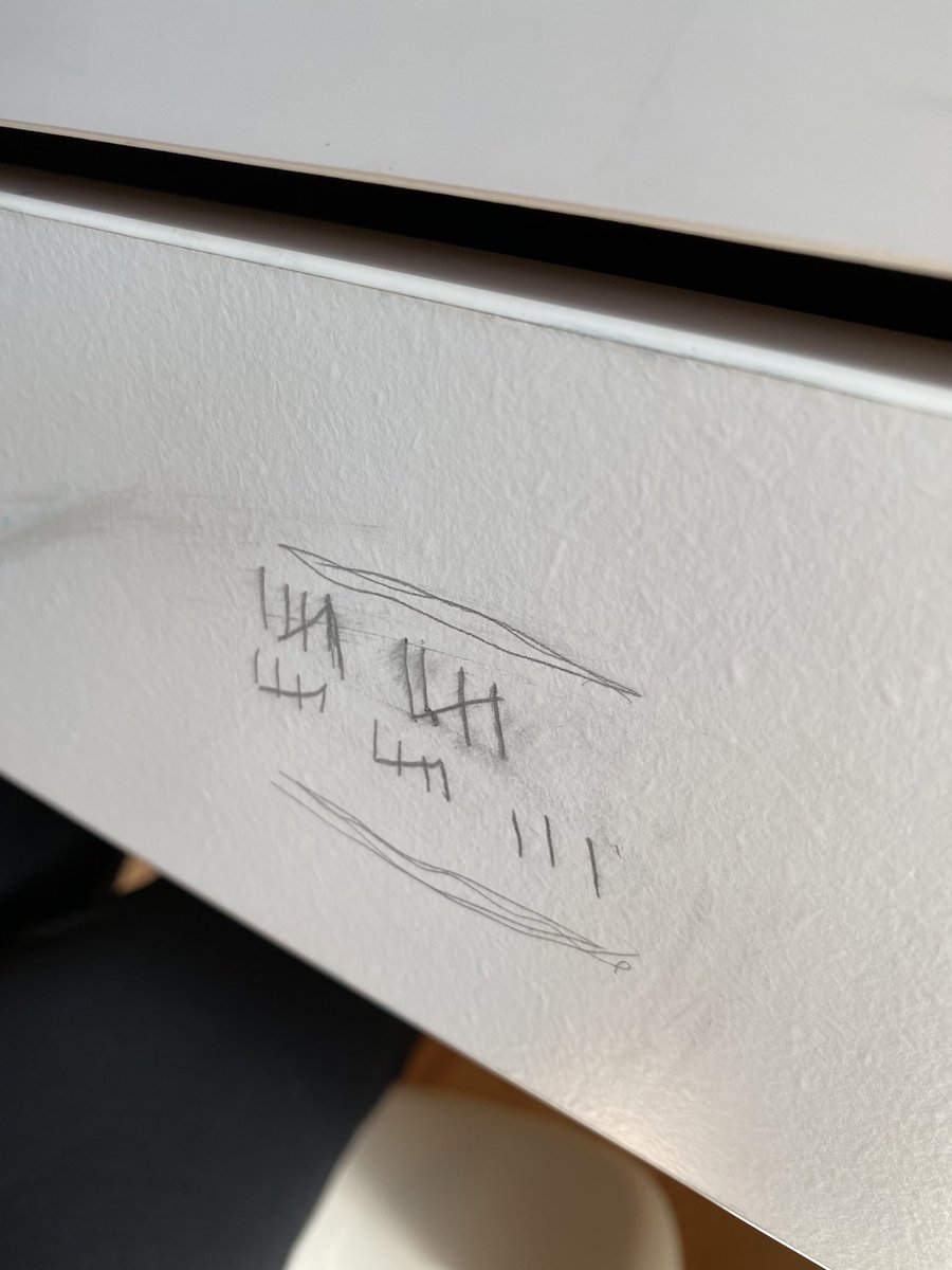 onenjen's tweet photo. Just noticed the 7-yo has Shawshank-style tally marks on his desk. “That’s how many days I’ve been sitting here.” Holy crap, he feels it, too. 😳 (Also, he learned tally marks a couple weeks ago, so he’s retaining something in 2nd grade, thankfully.) https://t.co/R4TmNkP1ww