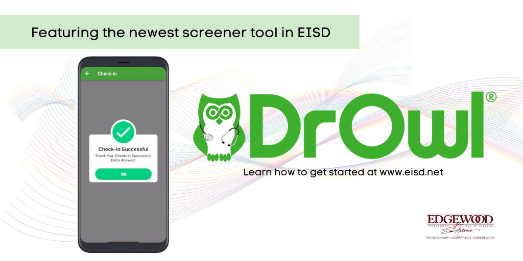 EISDofSA's tweet photo. #EISDSafeStart We're going paperless with our COVID-19 screening systems! @DrOwlHQ is a free, easy-to-use digital app that screens all students, school employees and visitors daily; checking for COVID-19 history and symptoms.
Find more info here โก๏ธ https://t.co/18RykOIKEw https://t.co/tyFooWL1fZ