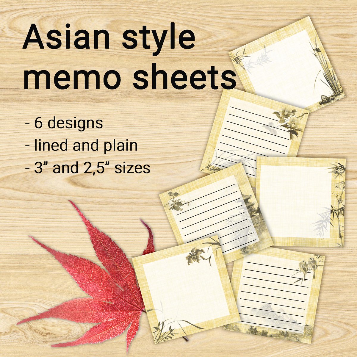 IreneLoca1984's tweet photo. Asian style note sheets come in 2 sizes: 3" and 2,5"
Includes lined and plain sheets in 6 designs.
#asianstyle #bulletjournal #chinesestyle #Japanesestyle #MemoNotes #memopaper #memosheets #NoteSheets #orientalstyle #printablestationery
https://t.co/gA0QGwHtmp https://t.co/eMUZ1A1efq