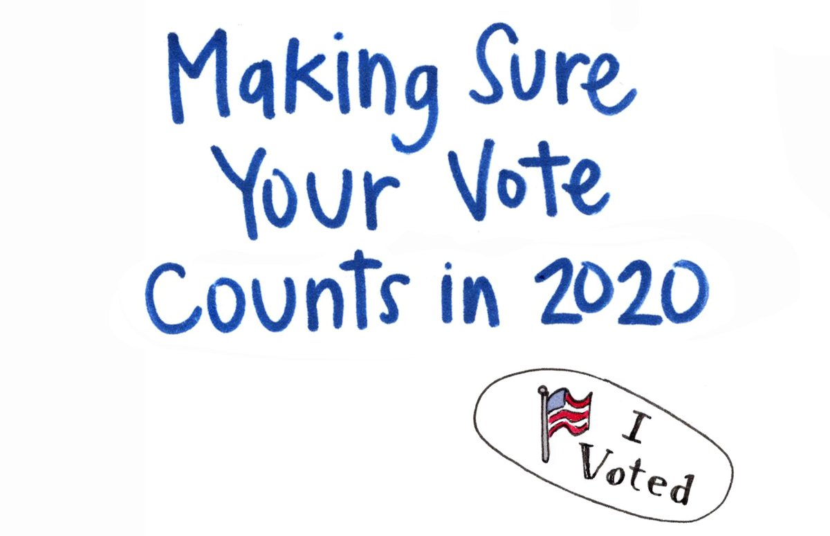 29 days until Election Day, folks! First-time pandemic voting? How can you make sure your vote is counted in 2020? The academics at Caltech/MIT Voting Technology Project ( @CaltechMITVTP) have you covered! A thread (1/10)  #Election2020    #ElectionTwitter  #VOTE  