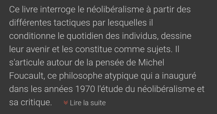 [#Lecture] Néolibéralisme et subjectivités: Michel Foucault à l'épreuve de la globalisation.
Eds <a href="/ABisoka/">Aymar N. Bisoka</a>  &amp; Cécile Giraud. Préface de  Matthieu de Nanteuil