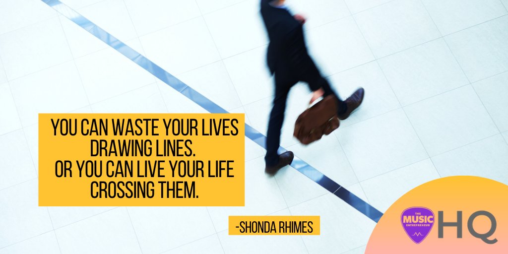 davidawiebe's tweet photo. Crossing the boundaries you put around yourself is one way to encourage personal growth. Step outside those lines and see what you have to discover.
#QuoteOfTheDay #QOTD #ShondaRhimes #CrossLines #MusicBusiness #MusicEntreprenuer #MusicArtist #MusicCoach https://t.co/vUzENGeuZJ
