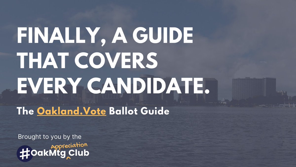 Hi friends, it's CA ballot drop day and I'm excited to reveal the fruits of labor from a handful of  #oakmtg addicts and myself. Our  http://Oakland.vote  ballot guide! We've attended way too many City meetings and analyzed candidates so you don't have to!  #Vote2020    #Oakland