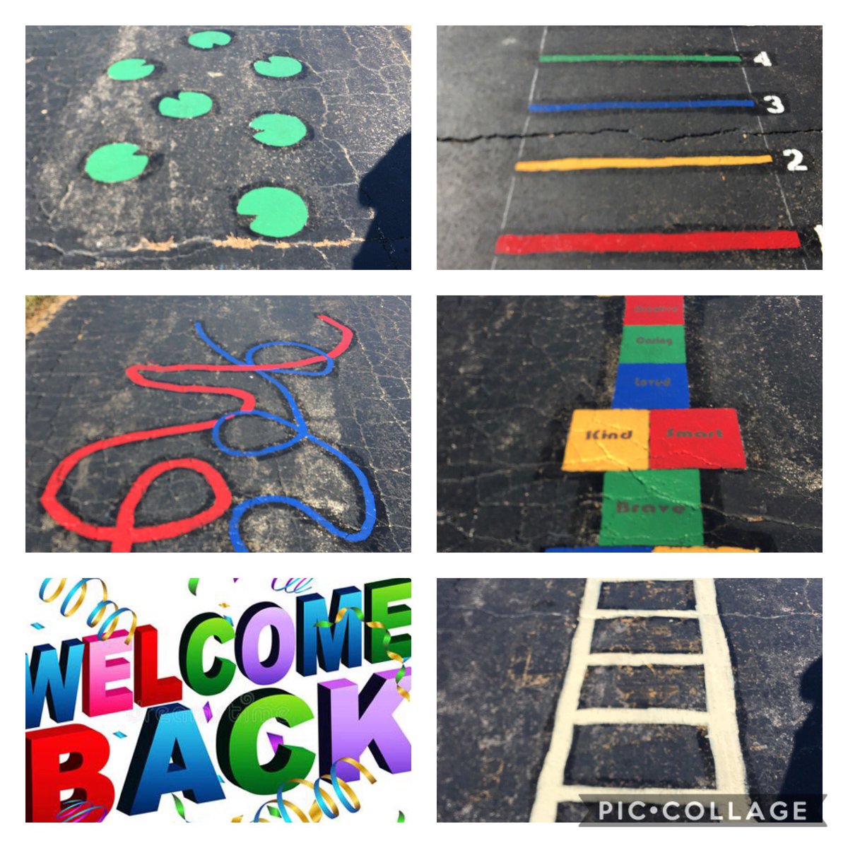 What a great way to welcome back our friends! Thank you to Mrs. Reese and her Girl Scout Troop for painting Sensory Path activities outside for us.  #ReedRockets #BECAUSEwearebettertogether