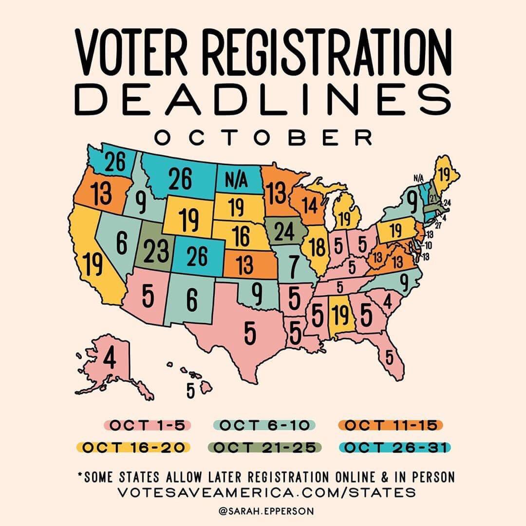 Know your deadlines, no matter where you are! <a href="/votesaveamerica/">Vote Save America</a>