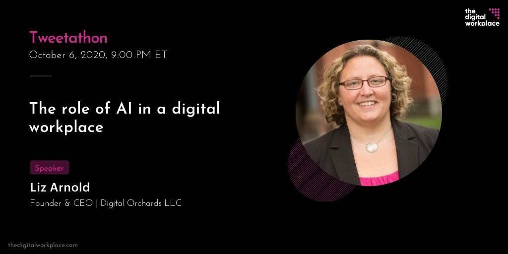 lizarnold_ny's tweet photo. I'm so excited to be among so many amazing speakers, tomorrow Oct 6th, for the biggest conversation about digital workplace at the #DigitalWorkplaceDay Tweetathon. Don't miss out!
#workplace #digitalworkplace #careerguidance #career #digitalorchards #tweetathon #futureofwork https://t.co/JPVpef8KJA