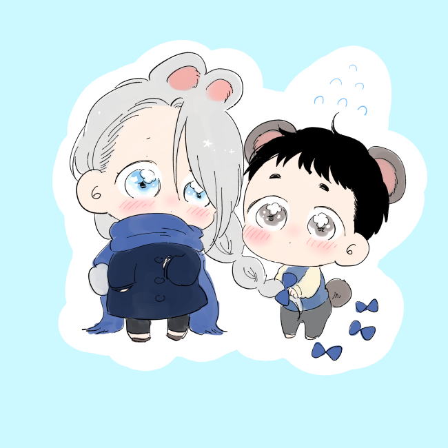 勝生勇利 ,ヴィクトル・ニキフォロフ 「YOI4周年おめでとうございます!!!映画待ってます!!! 」|🍣のイラスト