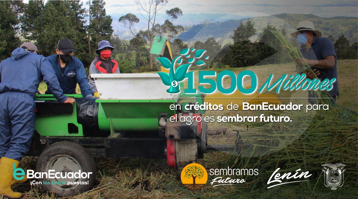 MinTrabajoEc's tweet photo. En el Gobierno del presidente @Lenin Moreno, @BanEcuadorBP ha entregado USD 1⃣5⃣0⃣0⃣ millones para financiar actividades agrícolas, agroindustriales y ganaderas lo que genera empleo, autoempleo y mejora la calidad de vida de los ecuatorianos

#1500MParaElAgro #JuntosEcuador https://t.co/mhEr1rz8ZF