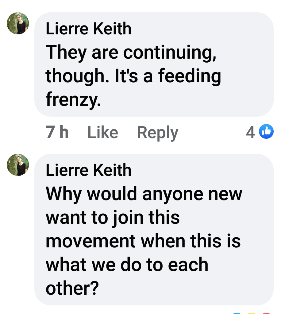 10/ Lierre Keith (of WoLF) repeatedly calling for the entire thread to be deleted.