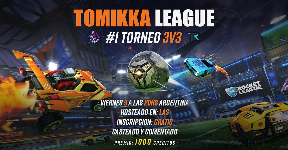 Junto a los chicos de <a href="/B3zTeam/">B3Z team</a> nos agrada comunicar que se viene el primer  torneo Open de Rocket League para todas las plataformas.

Hay 1.000 creditos de premio para los ganadores.
Si estan interesados en participar mandenme mensaje o unanse al discord discord.gg/NV29UEs