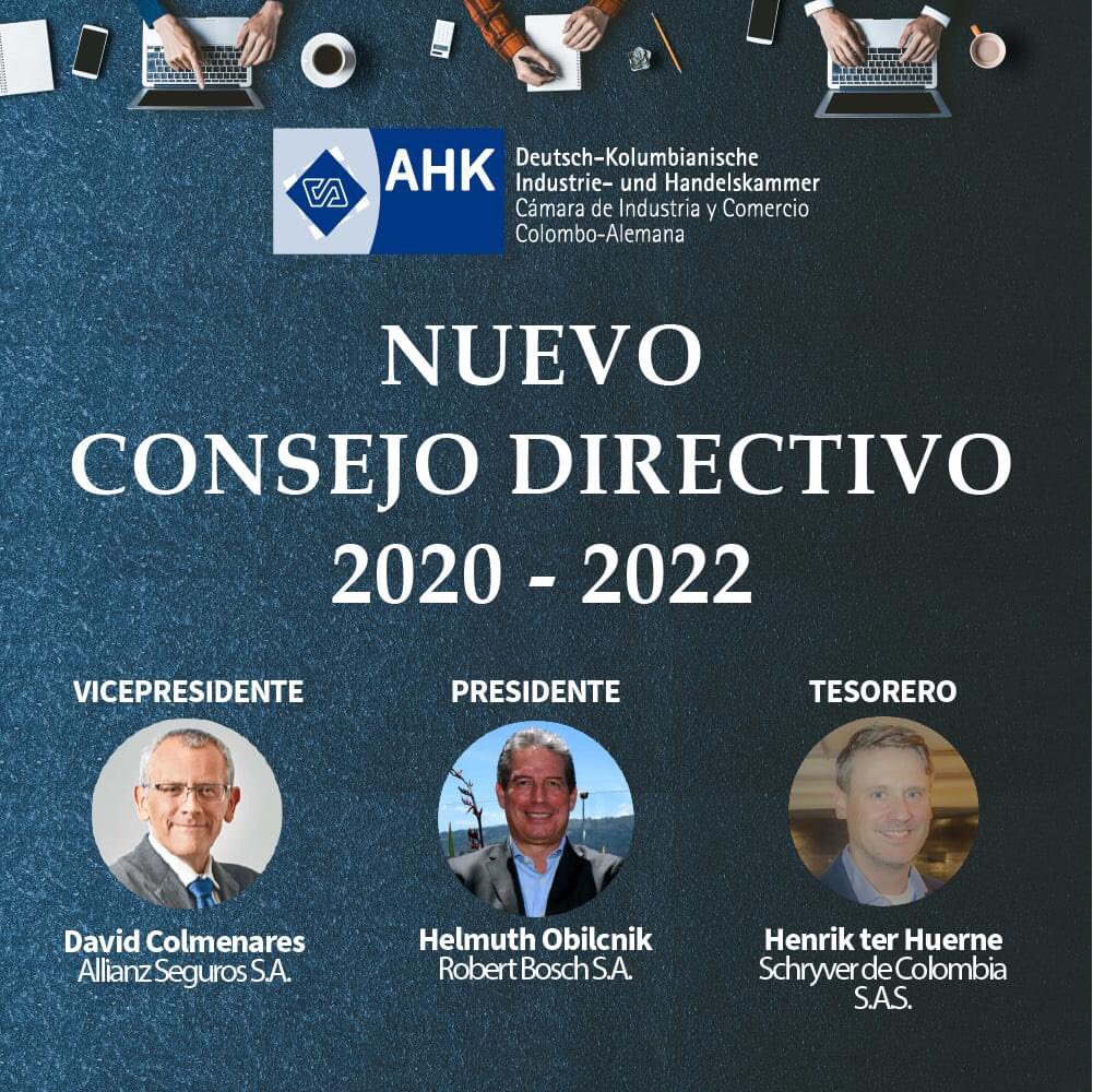 Es un honor de presidir dos años mas el directorio de la #AHKColombo-Alemana . Gracias a los miembros por la confianza.