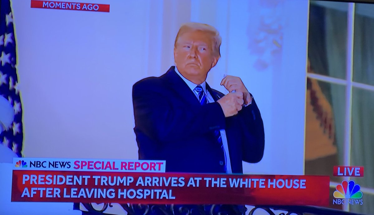 Monica Alba On Twitter An Image President Trump Wants Broadcast Around The Country And World Tonight Removing His Mask Upon Returning To The White House While Still Battling Coronavirus Https T Co 6q3d5lwzu1