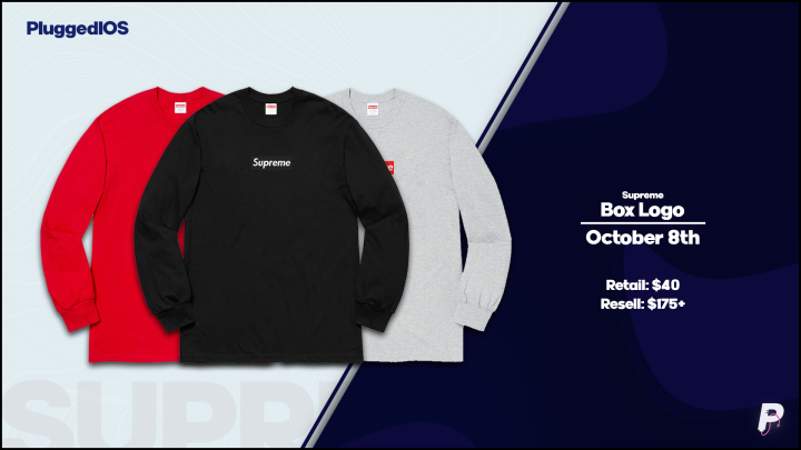 Supreme will be dropping the Box Logo L/S Tee this week!

Retweet &amp; reply for the chance to win a free copy! 🥳