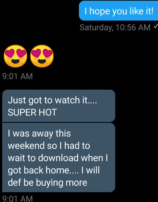 Check out this review from my very first client! 🤩 Will you be my next?   🎥 Videos: $3/min for the first