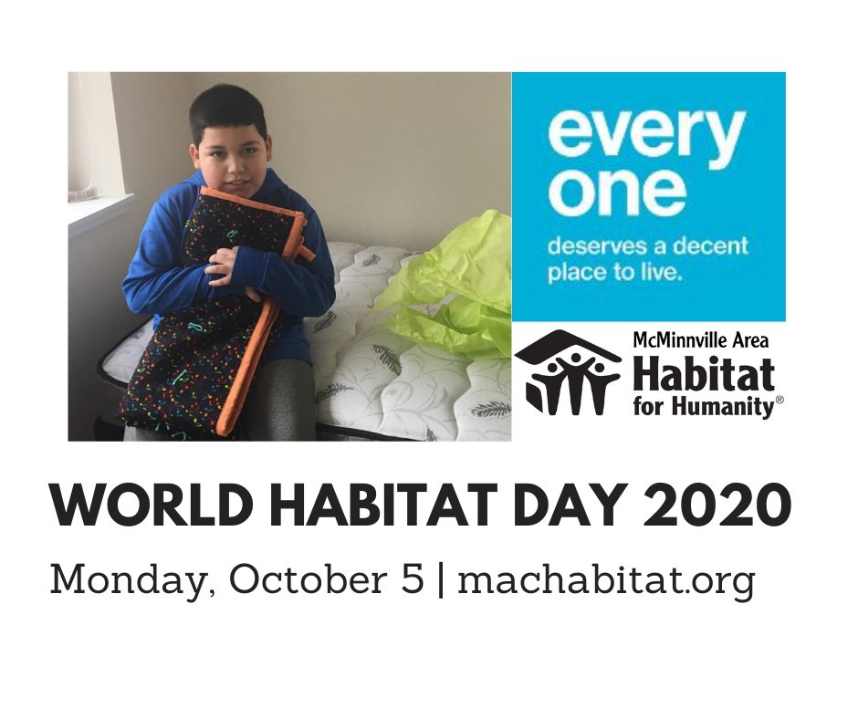 On #WorldHabitatDay, <a href="/MacHabitat/">McMinnville Habitat</a> draws attention to the important role decent housing plays in eliminating barriers to a better, healthier, more financially stable life. Learn more at machabitat.org.