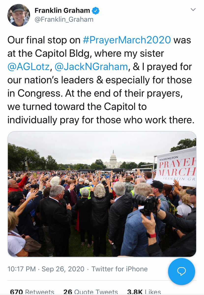 Members of the Graham family were there.  #PrayerMarch2020