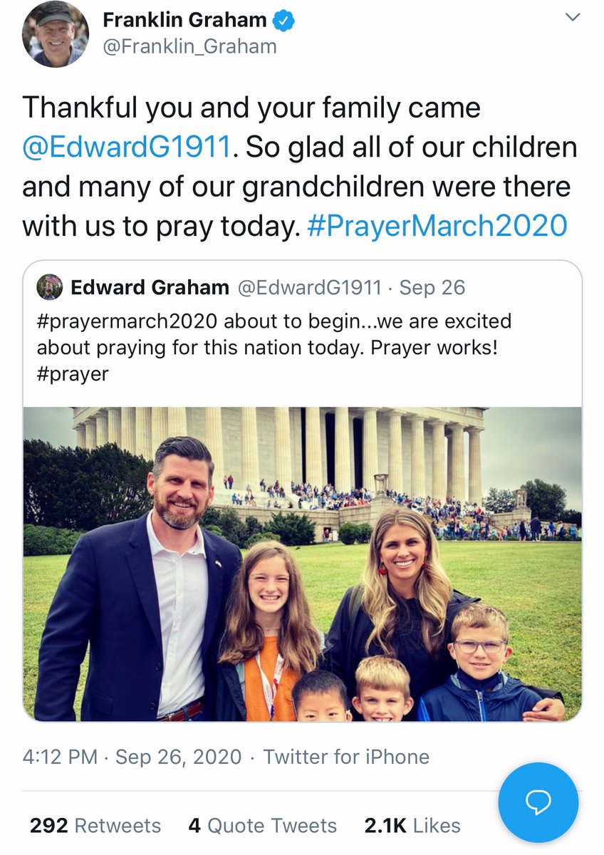 Members of the Graham family were there.  #PrayerMarch2020
