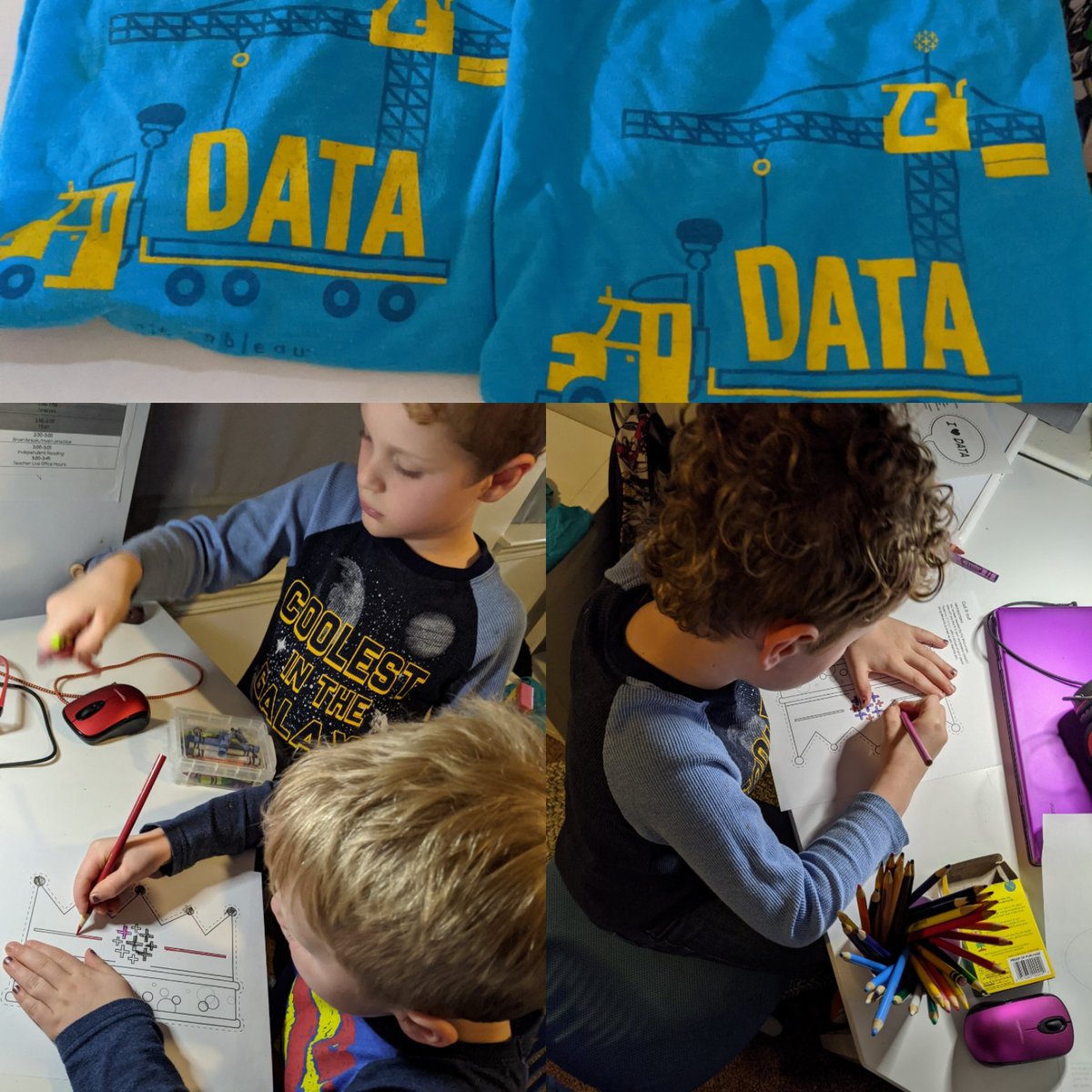 RelatableData's tweet image. These #datakids are as excited for #data20 as their dad

Data shirts are laid out &amp;amp; data crowns are in progress😁

Super excited to be part of a #data20 panel tomorrow at 5pm eastern: Internal communities on the front lines

Even more exciting... I get to watch it with my boys🥰