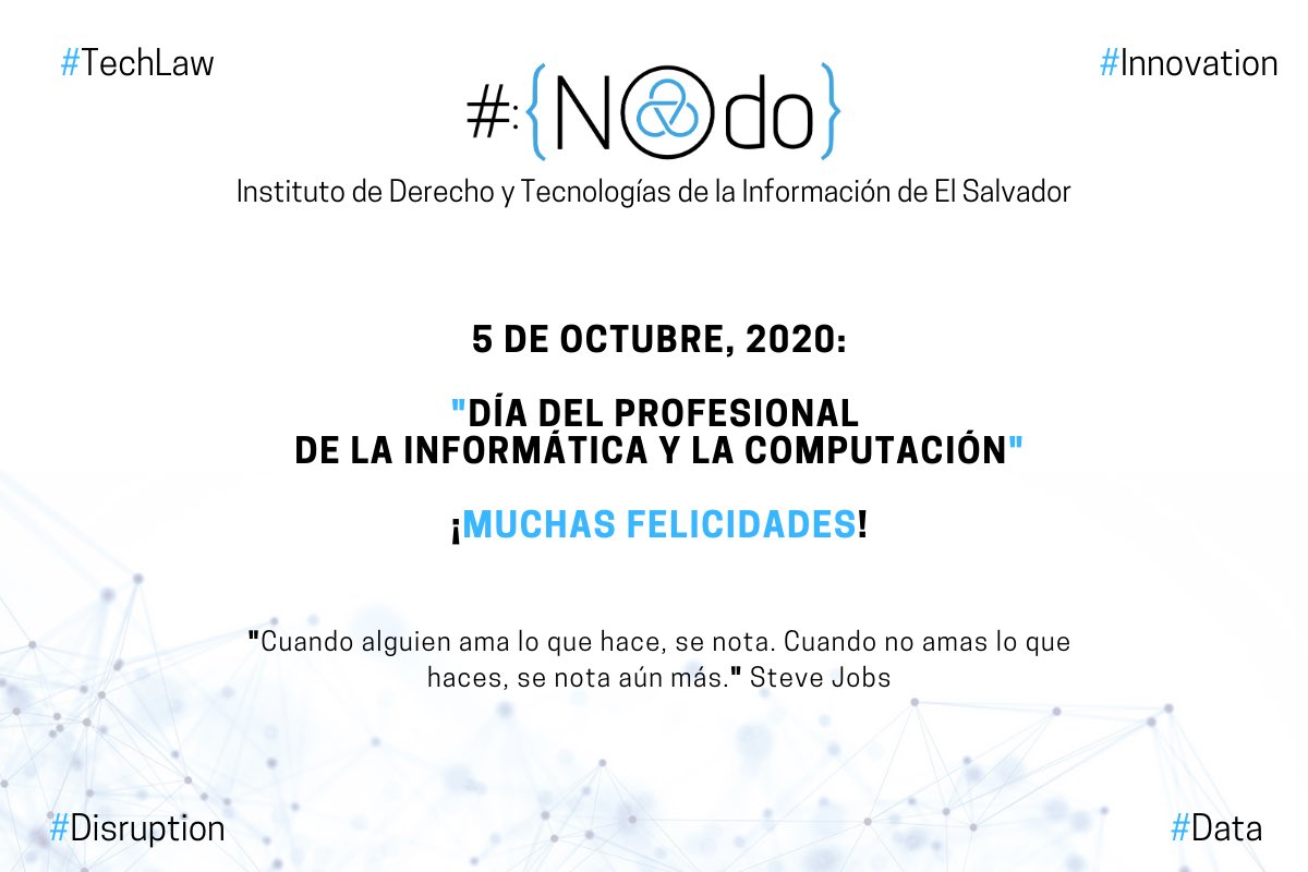 ¡Muchas felicidades a todos los profesionales del área informática y de la computación! #Nodo #Derecho #Tecnologia