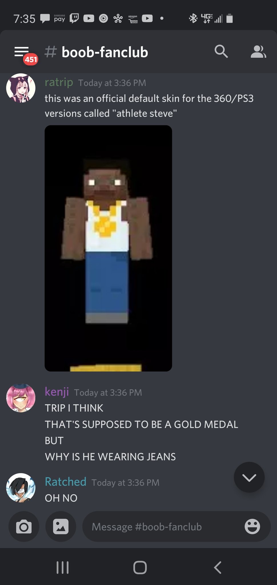 Athletic Steve Minecraft