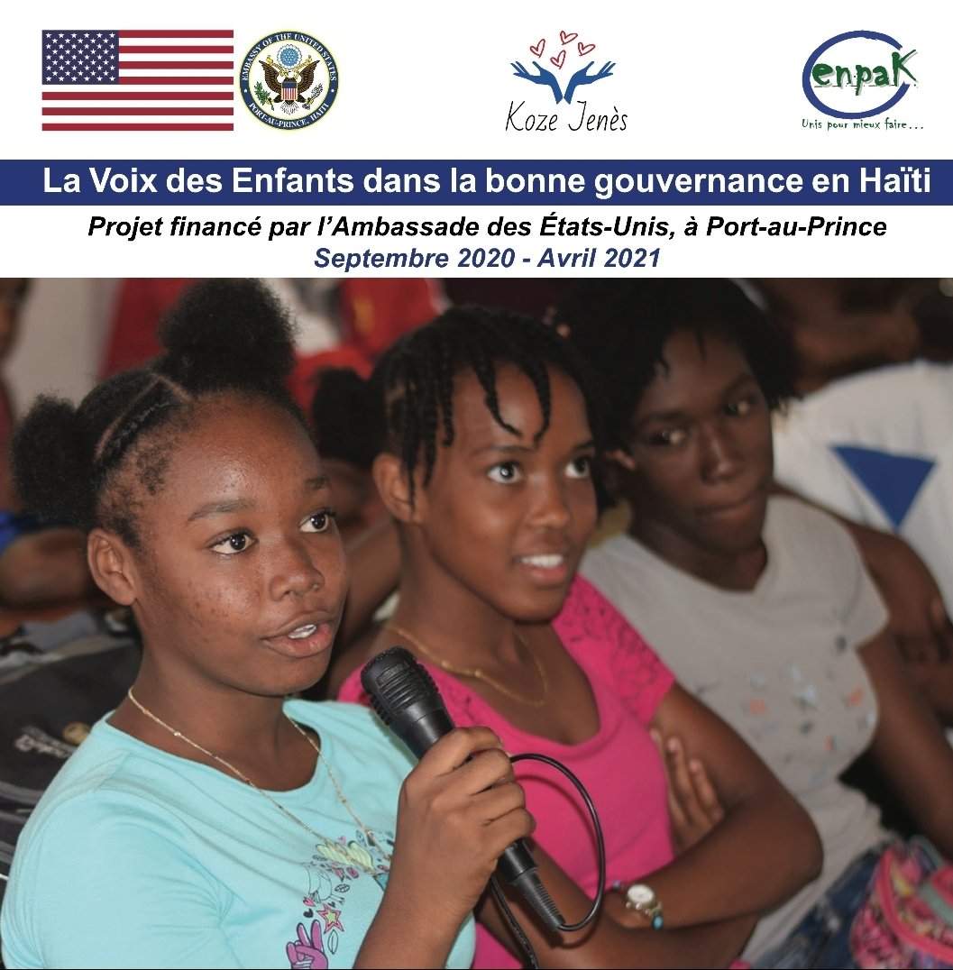 EnpakHaiti's tweet photo. La voix des enfants dans la bonne gouvernance en Haiti une initiative de enpaK en collaboration avec @kozejenes, financée par @USEmbassyHaiti 

@joanngarnier https://t.co/j1udiKKR6b