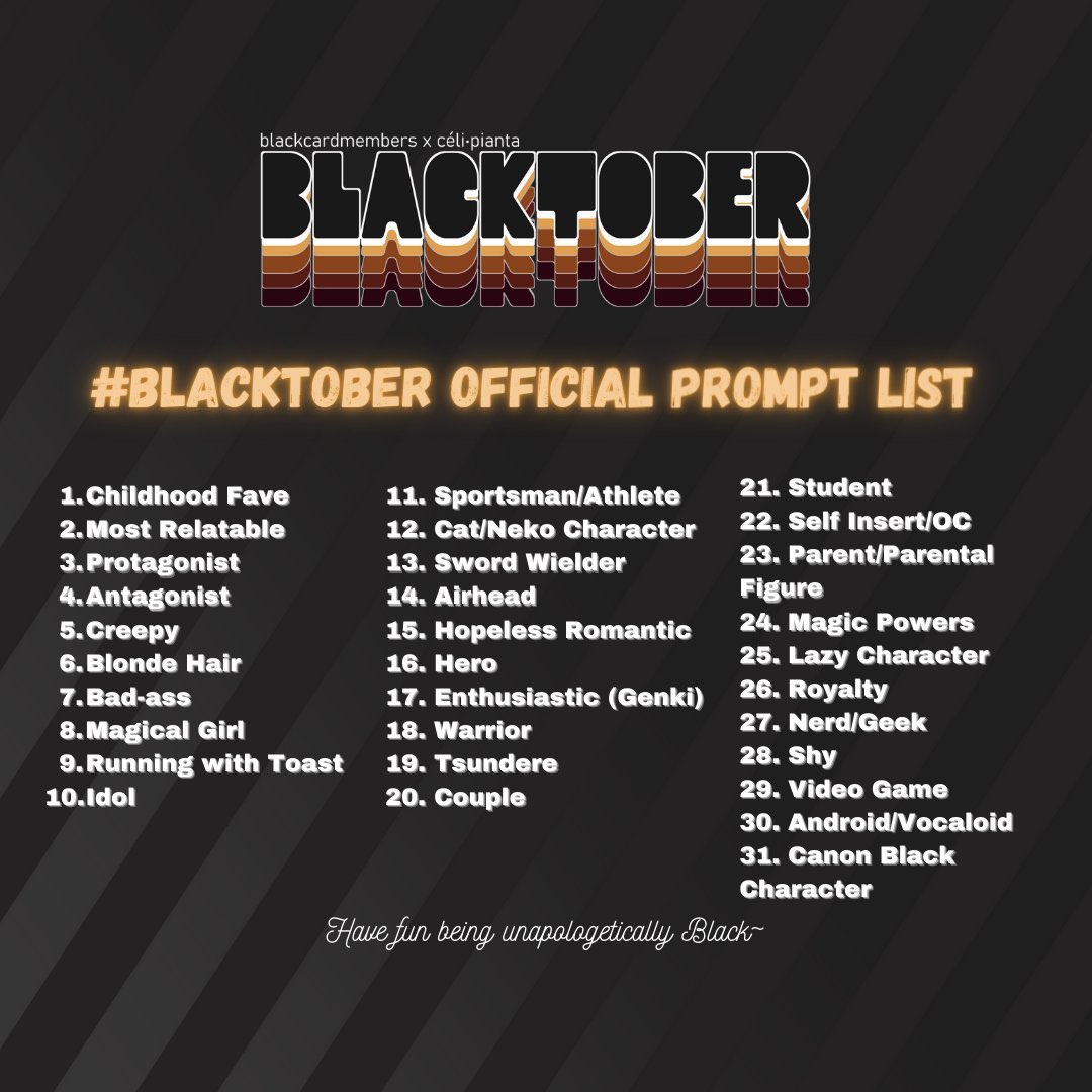 kaydotmarie's tweet photo. Day 2 #Blacktober #MostRelatable https://t.co/ns8PxPH9vh