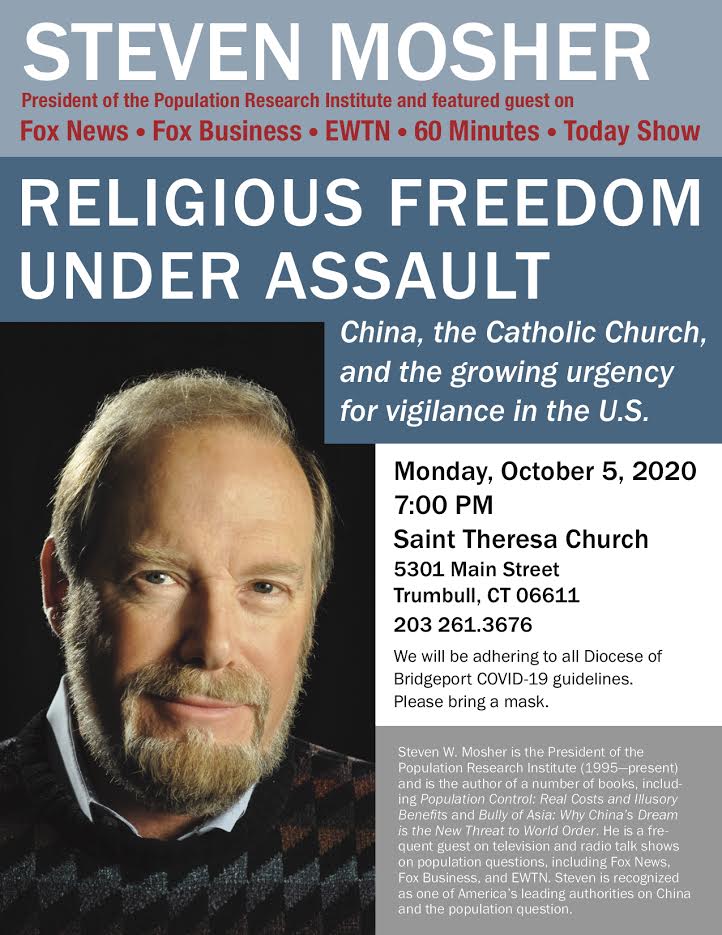 SaintTheresaCT's tweet photo. 7PM SPEAKER STEVEN MOSHER (RELIGIOUS FREEDOM UNDER ASSAULT) https://t.co/2itvqYNzBh via @YouTube @Diobpt https://t.co/kb5X84NVtP