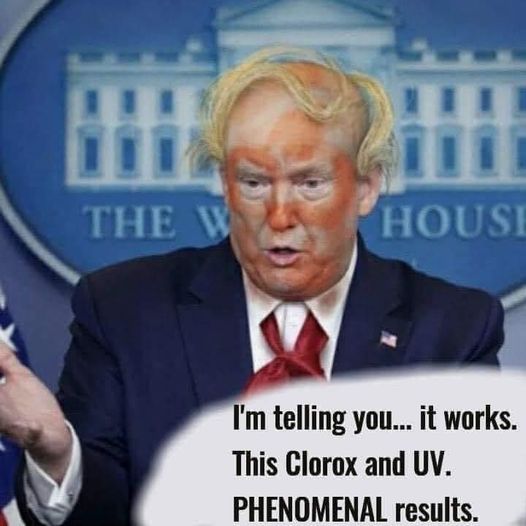 What is the first thing Trump does after having COVID for 4 days? Take off his mask for the cameras. Sounds like the disease has already eaten the last functioning part of his brain.
