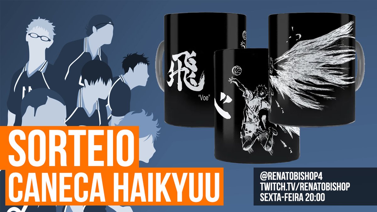 RenatoBishop4's tweet image. SEXTA as 20:00 horas, nós do twitter que curtimos haikyuu estamos assistindo os novos eps JUNTOS na minha Twitch. Vamos sortear essa caneca antes de assistir o EP.
Para participar:
+ Me segue aqui Twitter
+ Me segue twitch.tv/renatobishop
+ RT marcando um fan de Haikyuu
#haikyuu