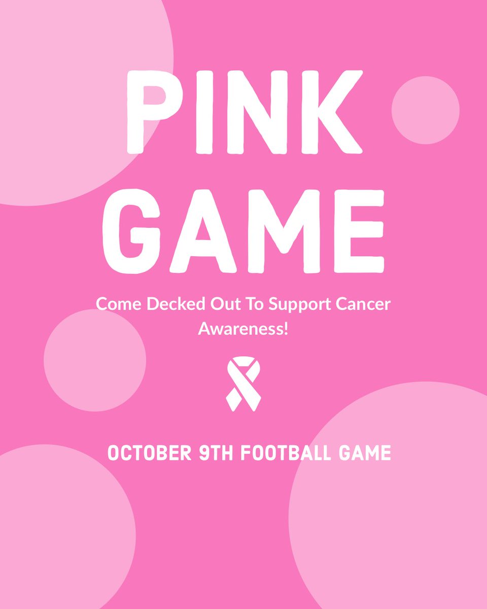 Make sure to wear pink to the football game this Friday!