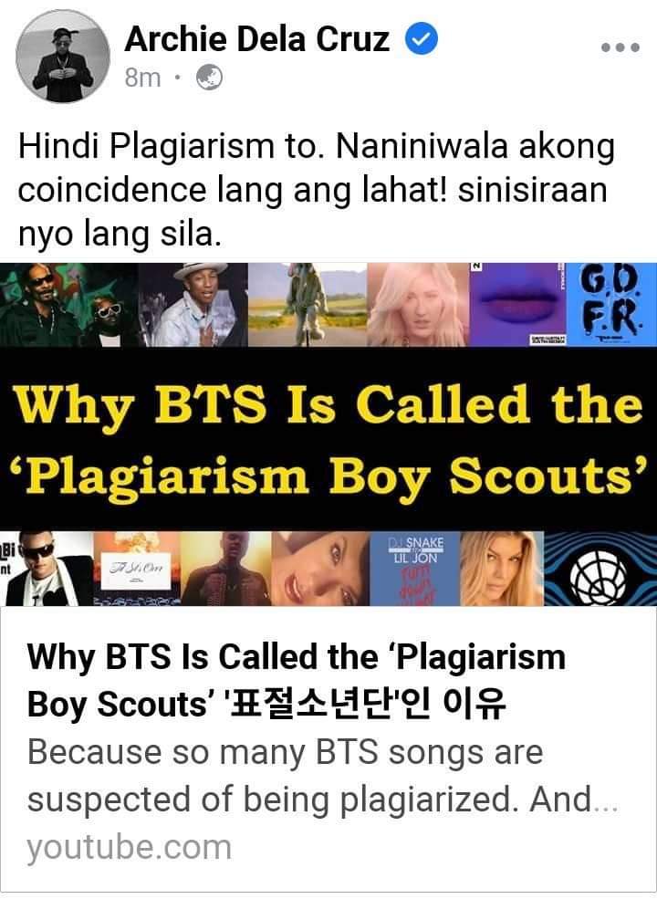 Bangtanshett's tweet photo. look who's trying to cover up their plagiarism issue with a baseless attack by sharing this video 😭
#SkustaCleeisGoingtoJailParty
#ARMYBringArchieToJail https://t.co/9nknzMejph