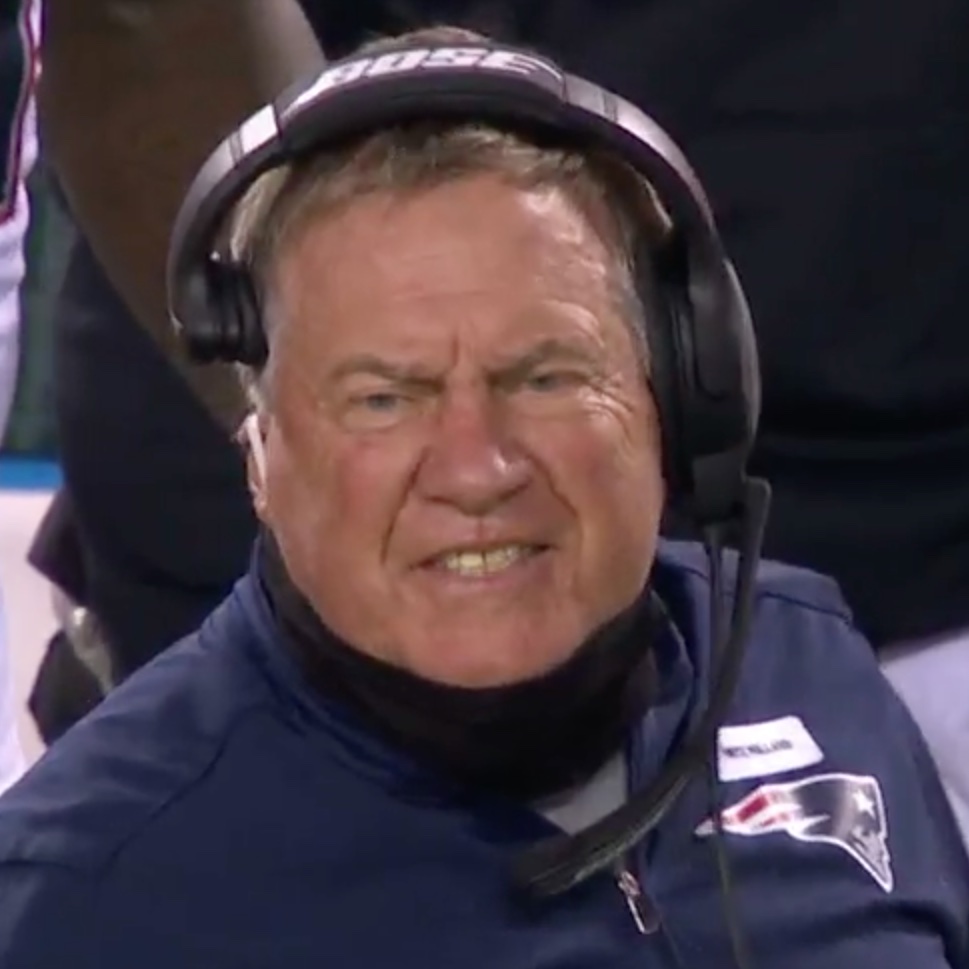 SBNation's tweet photo. Bill Belichick is HEATED 

@patspulpit https://t.co/rQbd3QmMND