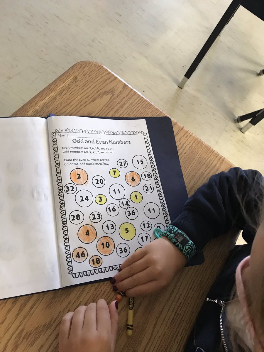 MsGrieco's tweet photo. Learning about what makes an Odd and Even number with a Kahoot to practice and a colouring sheet! π’ π #mathisfun #OddTodd #EvenSteven #handsonlearning #wholenumbers @OLVMWolverines @HCDSB https://t.co/OFlpvlCPjU