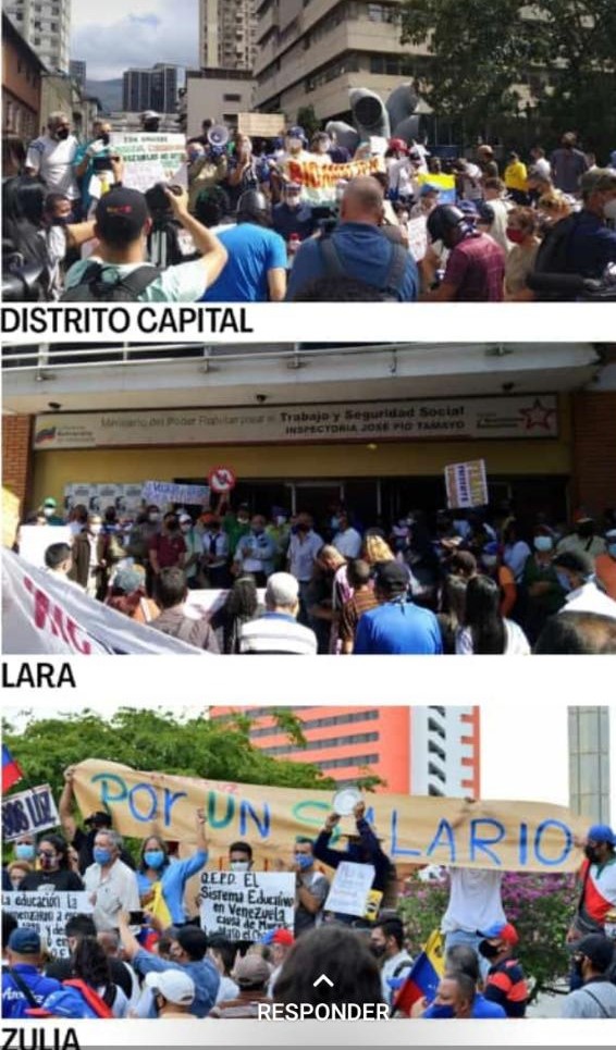 Hoy fue increíble la protesta de maestros en Venezuela. Algunos apuntes: - Ocurrió en cada estado del país, no solo en ciudades sino también en pueblos. - La censura impidió que hubiese cobertura libre y en vivo en medios de comunicación. - Los medios del Estado no la atendieron.