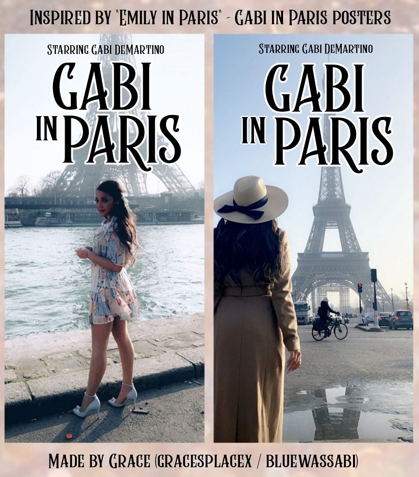ImGraceMoulton's tweet photo. Inspired by "Emily in Paris" but make it "Gabi in Paris"🗼✨🖤 @gabcake https://t.co/njZtAKaQU0