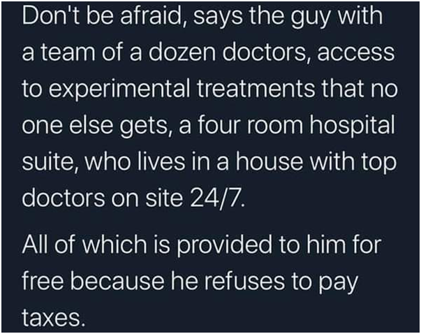 <a href="/realDonaldTrump/">Donald J. Trump</a> We, the voters, have lost over 200,000 of our loved ones while YOU have the best of care and while YOU stand maskless spewing your contagion to all that participated in this campaign ad‼😠