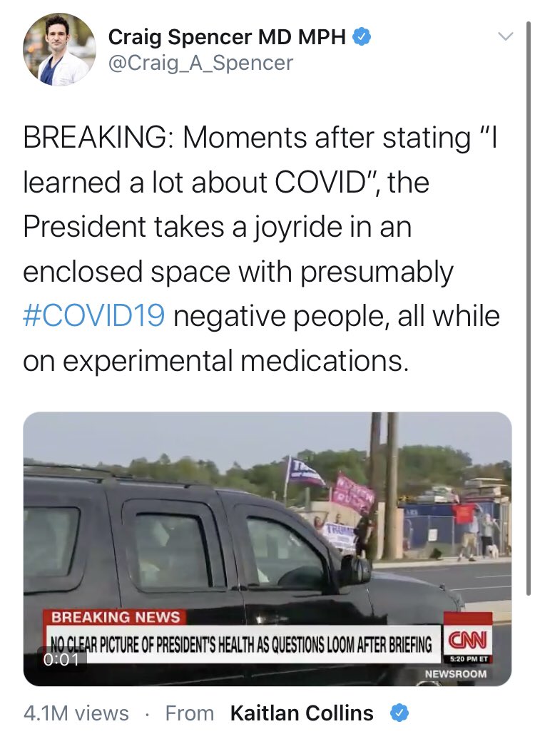 You had to assume more of the twitter docs would find a way on here. And you were right!Here’s  @Craig_A_Spencer, who went from stressing the need to “amplify public health experts, not political opinion” to suggesting Trump’s docs were wrong because of his...political opinion.